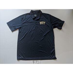 Nike University Of Pittsburgh Panthers Polo Shirt Size Large Dark Blue -0720F72